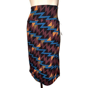 New LLR LuLaRoe Women's Size XL Multicolored Geometric Print Cassie Pencil Skirt